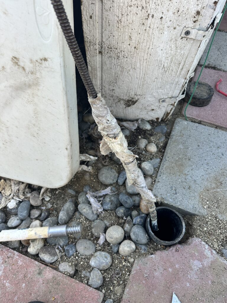 sewer line full of baby wipes